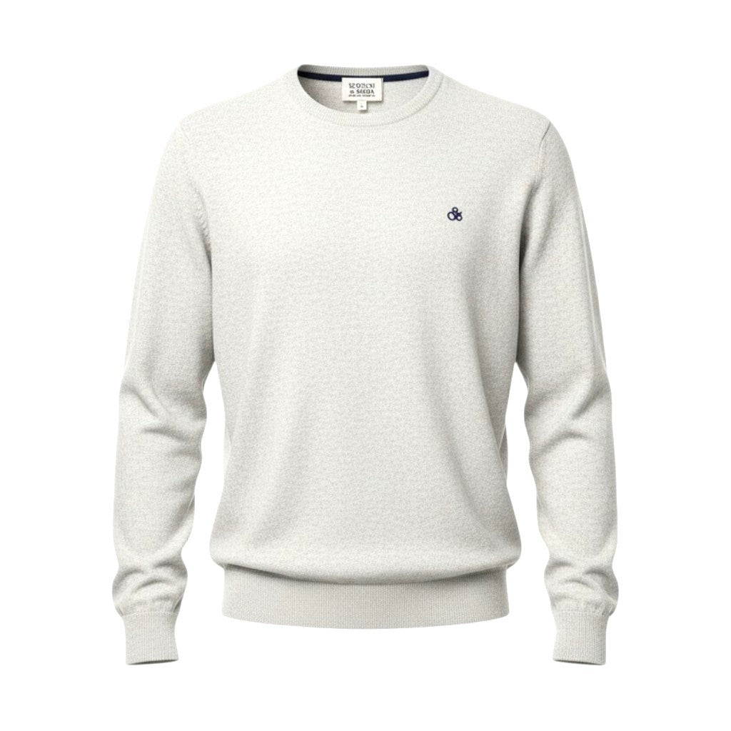 SCOTCH & SODA Men Jumper M Light Grey Melange Kit Crew Neck Pull On