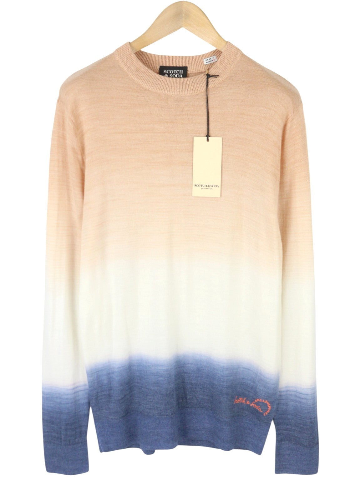 SCOTCH & SODA Men Jumper M Tie-Dye Pattern Wool Blend Tight Knit Pull On
