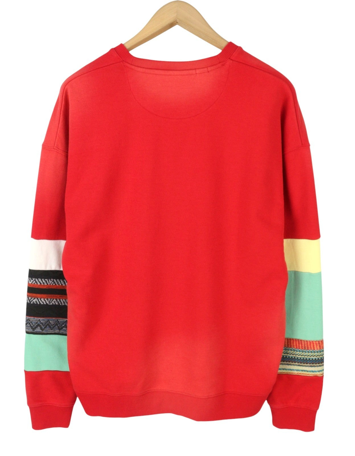 SCOTCH & SODA Men Sweatshirt L Red Applique Faded Oversized Crew Neck Pull On
