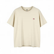 LEVI'S Standard Men T-Shirt XL Light Beige Cotton Crew Neck Short Sleeve