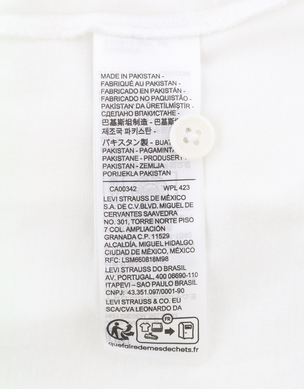 LEVI'S Standard Fit Men Polo XS White Cotton Logo Short Sleeve