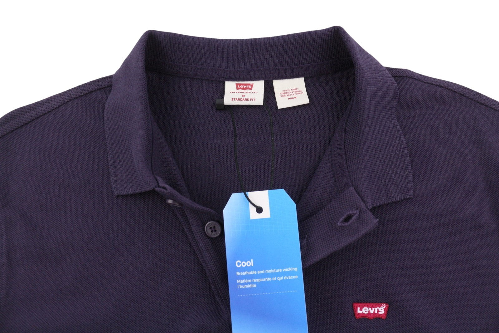 LEVI'S Standard Fit Men Polo M Purple Cotton Logo Short Sleeve