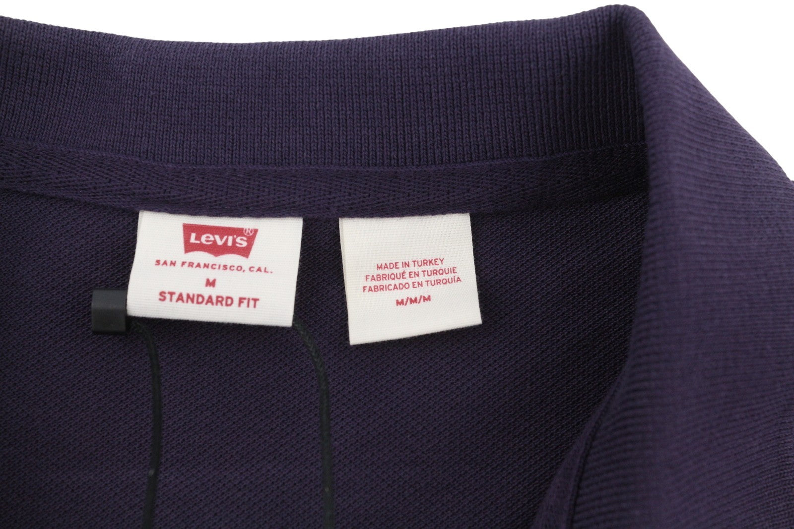 LEVI'S Standard Fit Men Polo M Purple Cotton Logo Short Sleeve