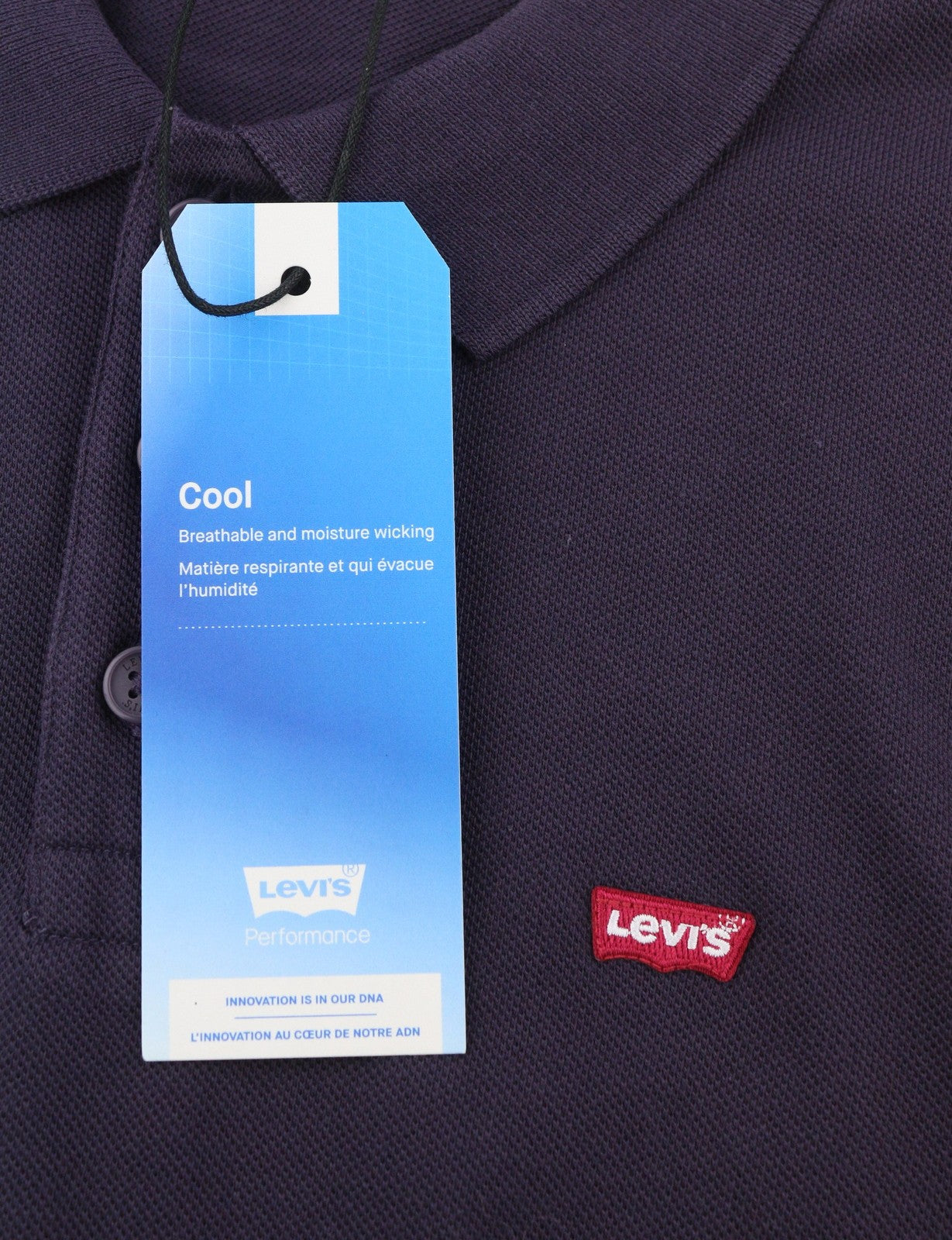 LEVI'S Standard Fit Men Polo M Purple Cotton Logo Short Sleeve