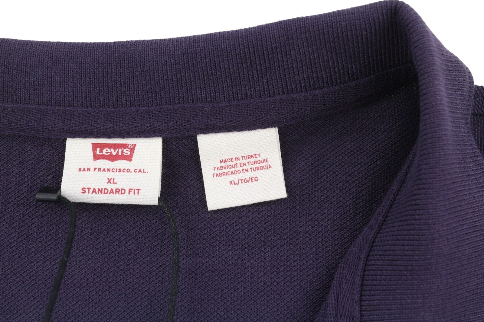 LEVI'S Standard Fit Men Polo XL Purple Cotton Logo Short Sleeve