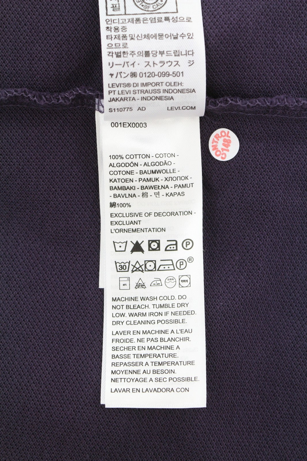 LEVI'S Standard Fit Men Polo XL Purple Cotton Logo Short Sleeve