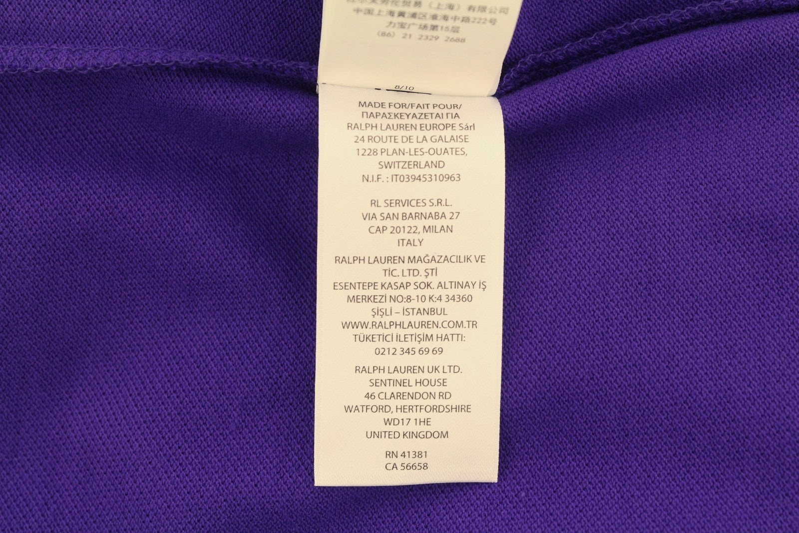 RALPH LAUREN Slim Fit Men Polo L Purple Cotton Pony Logo Short Sleeve