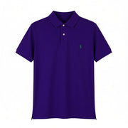 RALPH LAUREN Custom Slim Fit Men Polo 2XL Purple Cotton Logo Short Sleeve