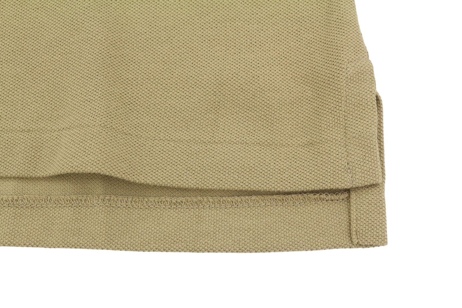 RALPH LAUREN Custom Slim Fit Men Polo L Beige Cotton Logo Short Sleeve