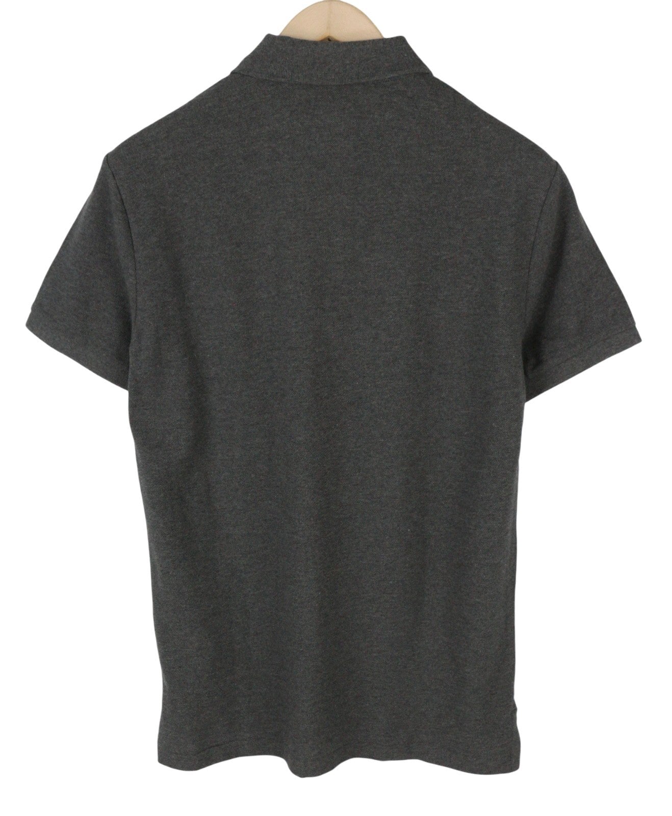 RALPH LAUREN Custom Slim Fit Men Polo S Dark Grey Melange Cotton Sleeve