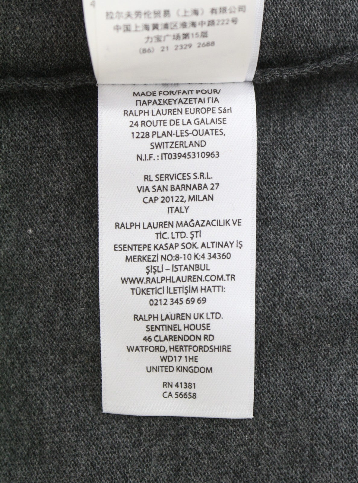 RALPH LAUREN Custom Slim Fit Men Polo M Dark Grey Melange Cotton Sleeve