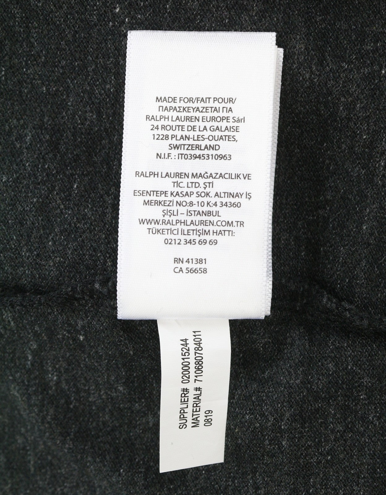 RALPH LAUREN Custom Slim Fit Men Polo S Black Melange Cotton Short Sleeve