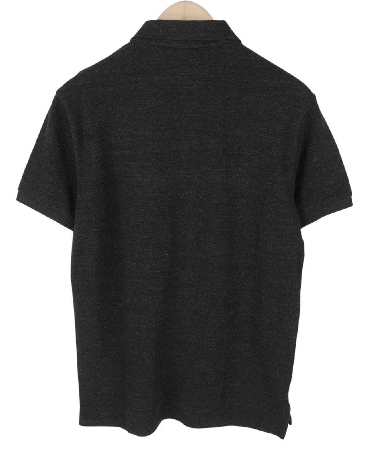 RALPH LAUREN Custom Slim Fit Men Polo M Black Melange Cotton Short Sleeve
