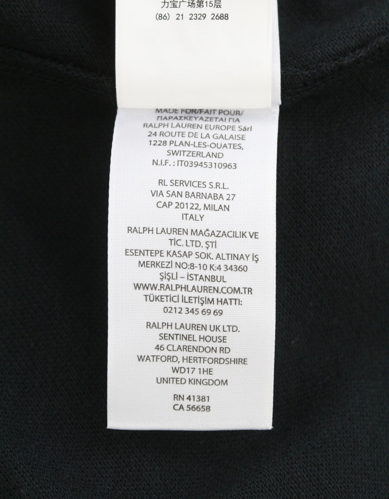 RALPH LAUREN Custom Slim Fit Men Polo S Black Cotton Logo Short Sleeve