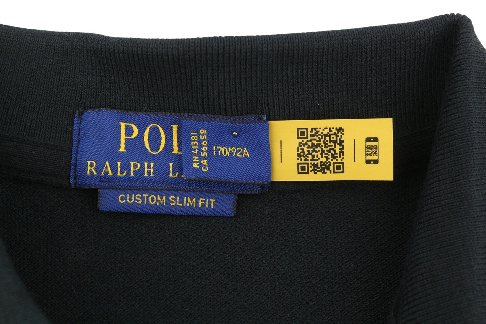 RALPH LAUREN Custom Slim Fit Men Polo S Black Cotton Logo Short Sleeve