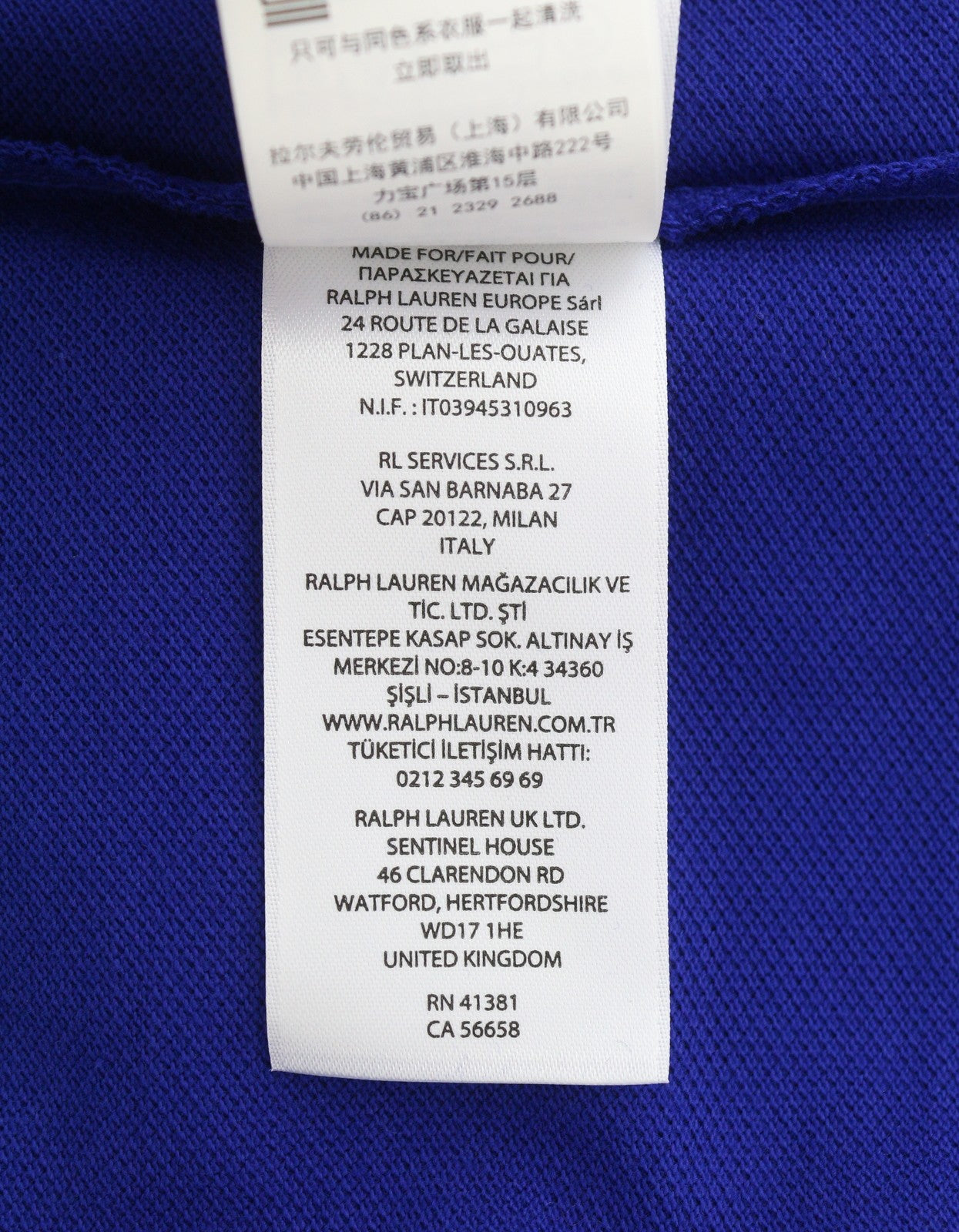 RALPH LAUREN Custom Slim Fit Men Polo S Mid Blue Cotton Logo Short Sleeve