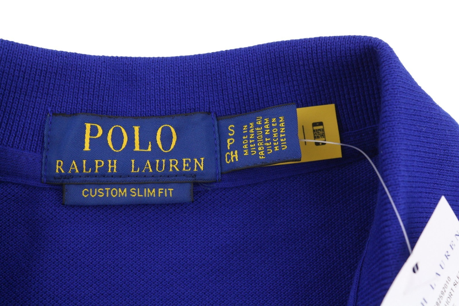 RALPH LAUREN Custom Slim Fit Men Polo S Mid Blue Cotton Logo Short Sleeve