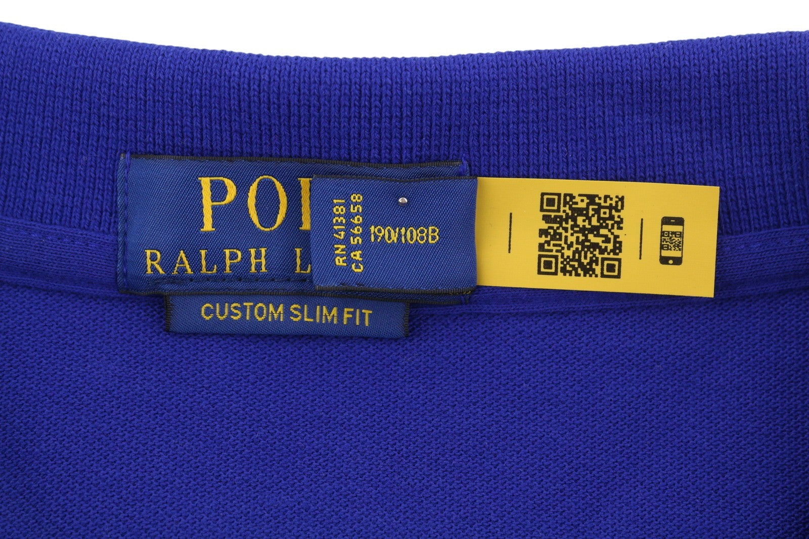 RALPH LAUREN Custom Slim Fit Men Polo 2XL Mid Blue Cotton Logo Short Sleeve