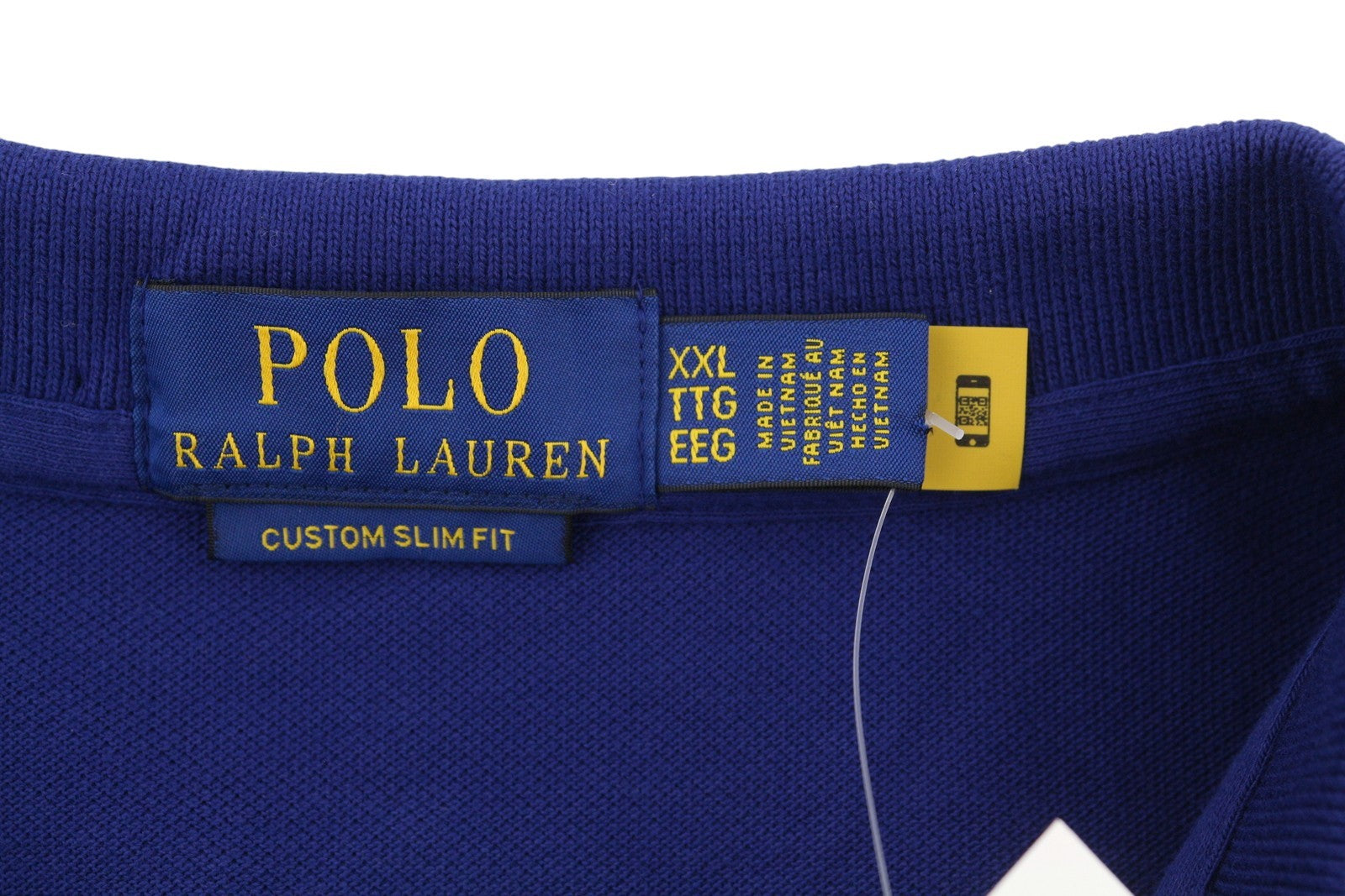 RALPH LAUREN Custom Slim Fit Men Polo 2XL Dark Cotton Logo Short Sleeve