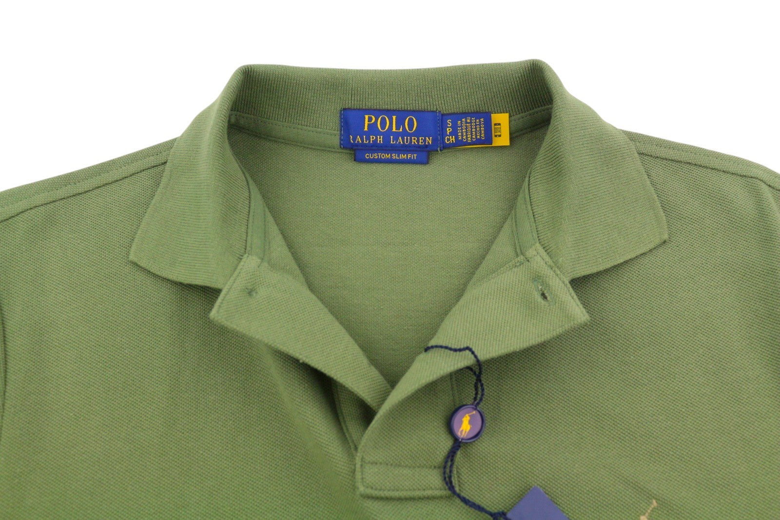 RALPH LAUREN Custom Slim Fit Men Polos S Green Pony Logo Short Sleeve