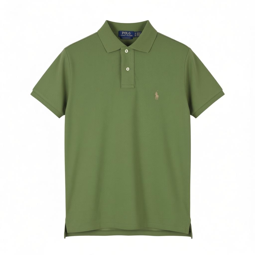 RALPH LAUREN Custom Slim Fit Men Polos 2XL Green Pony Logo Short Sleeve