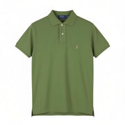RALPH LAUREN Custom Slim Fit Men Polos 2XL Green Pony Logo Short Sleeve