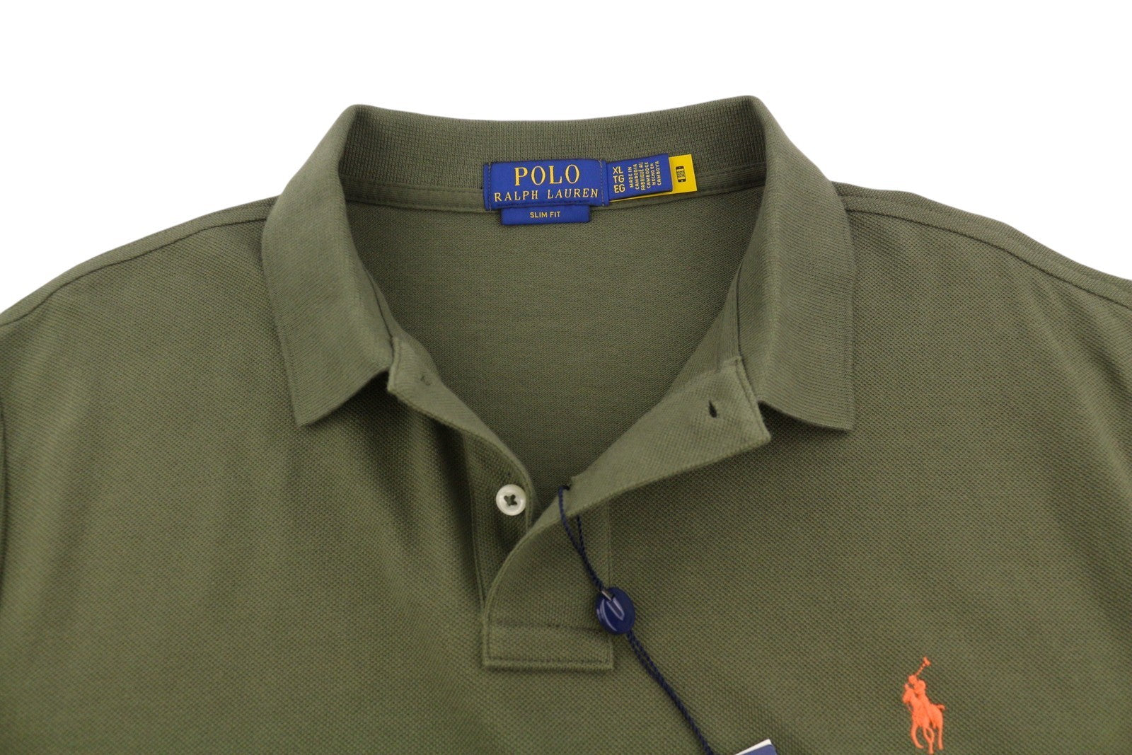 RALPH LAUREN Slim Fit Men Polos XL Dark Green Pony Logo Short Sleeve