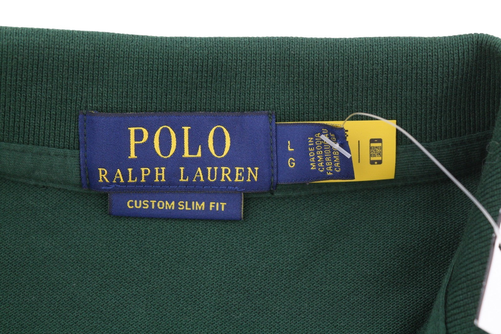 RALPH LAUREN Custom Slim Fit Men Polos L Green Pony Logo Short Sleeve Top