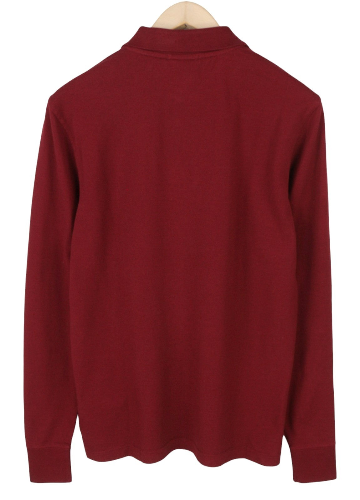 GANT Original Pique LS Rugger Men T-Shirt M Red Polo Logo Long Sleeve Top