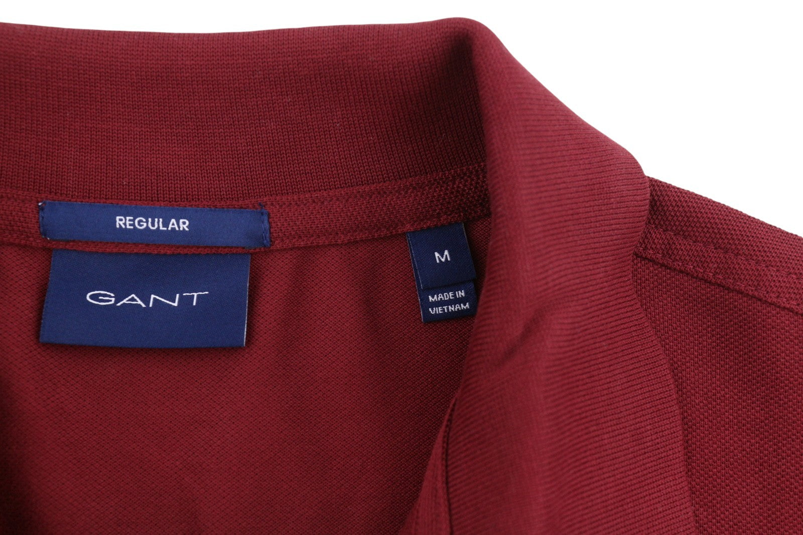 GANT Original Pique LS Rugger Men T-Shirt M Red Polo Logo Long Sleeve Top