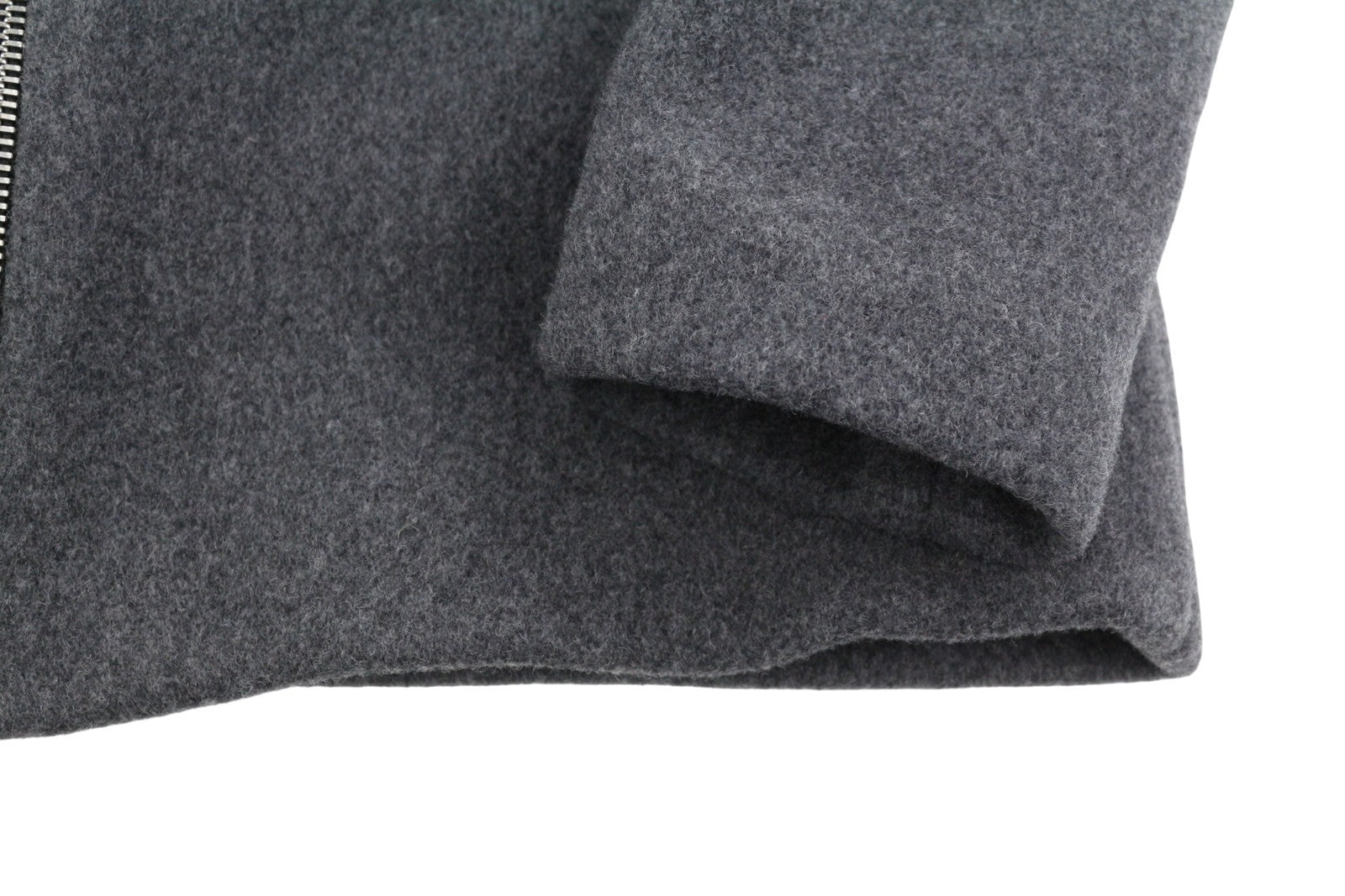 SANDRO Women Coat EU36 Grey Melange Wool Blend Hooded Mid Length Light