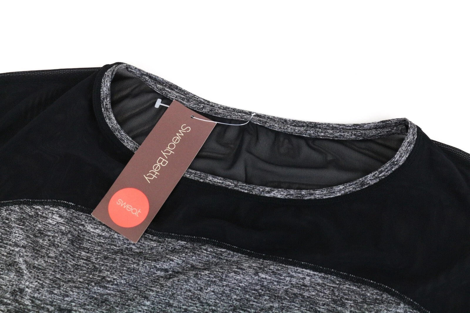 SWEATY BETTY Contemporary Women T-Shirt L Grey Stretch Cropped Short Sleeved