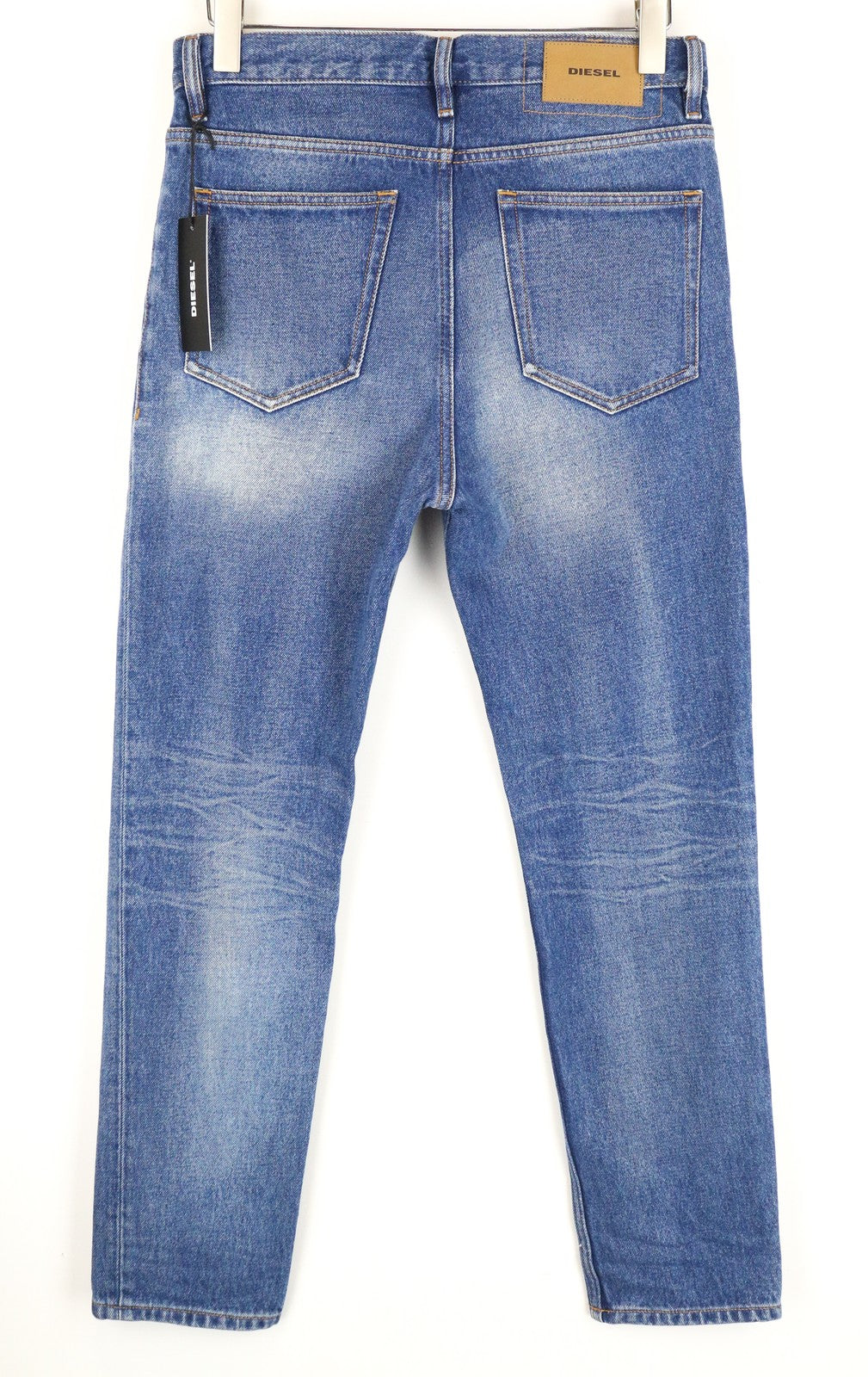 DIESEL D-Aygle 0076Y Men Jeans W29/L32 Tapered Fit Washed Pure Cotton Blue Denim