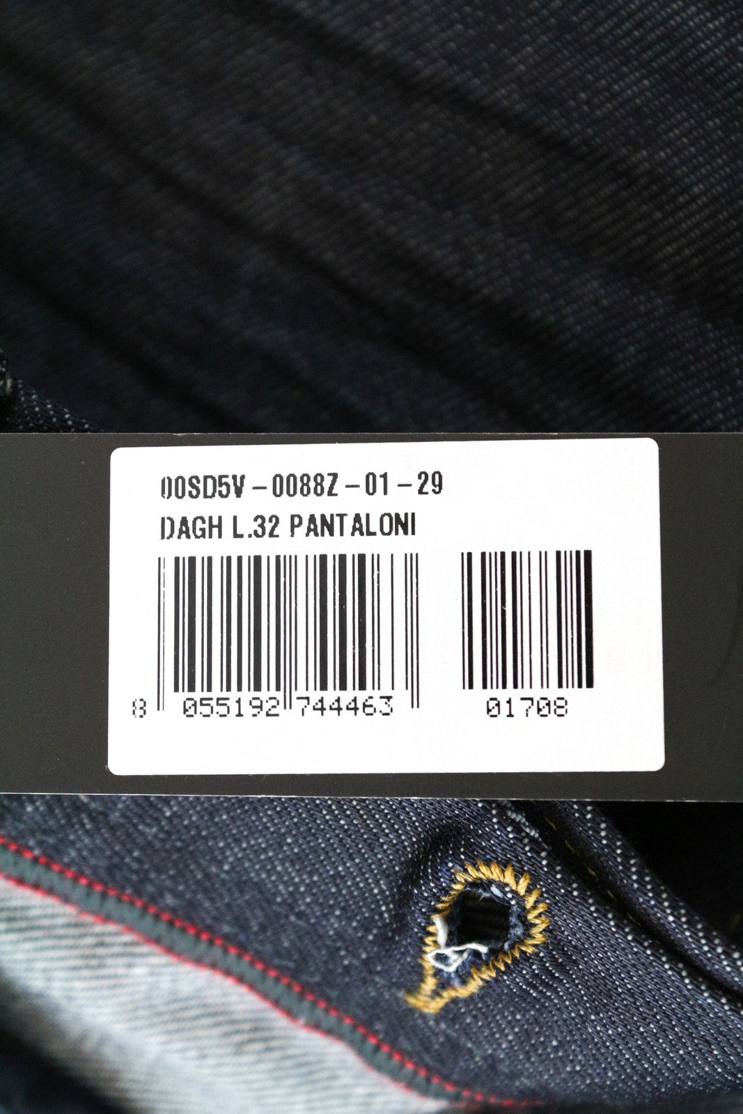 DIESEL Dagh 0088Z Men Jeans W29/L32 Straight Denim Blue Pure Cotton 5-Pocket