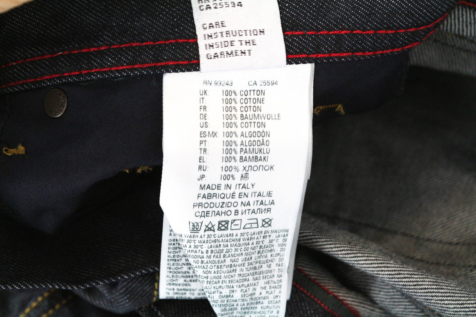 DIESEL Dagh 0088Z Men Jeans W29/L32 Straight Denim Blue Pure Cotton 5-Pocket