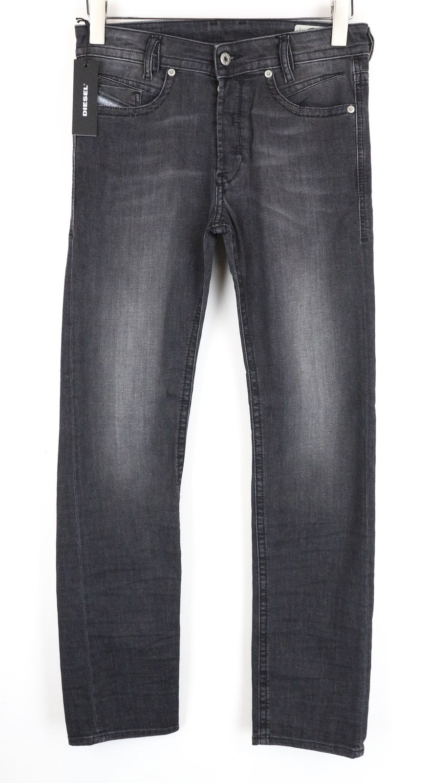 DIESEL Akee 0687J Men Jeans W27/L30 Slim Tapered Fit Washed Grey Cotton Stretch