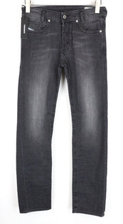 DIESEL Akee 0687J Men Jeans W28/L30 Slim Taper Fit Washed Grey Cotton Stretch