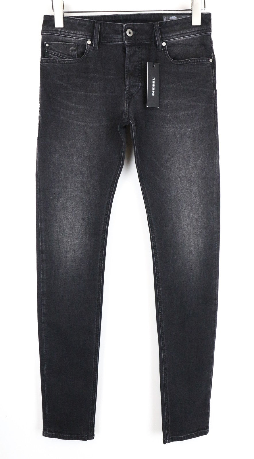 DIESEL Troxer R6T80 Men Jeans W29/L32 Slim Skinny Black Cotton Stretch 5-Pocket