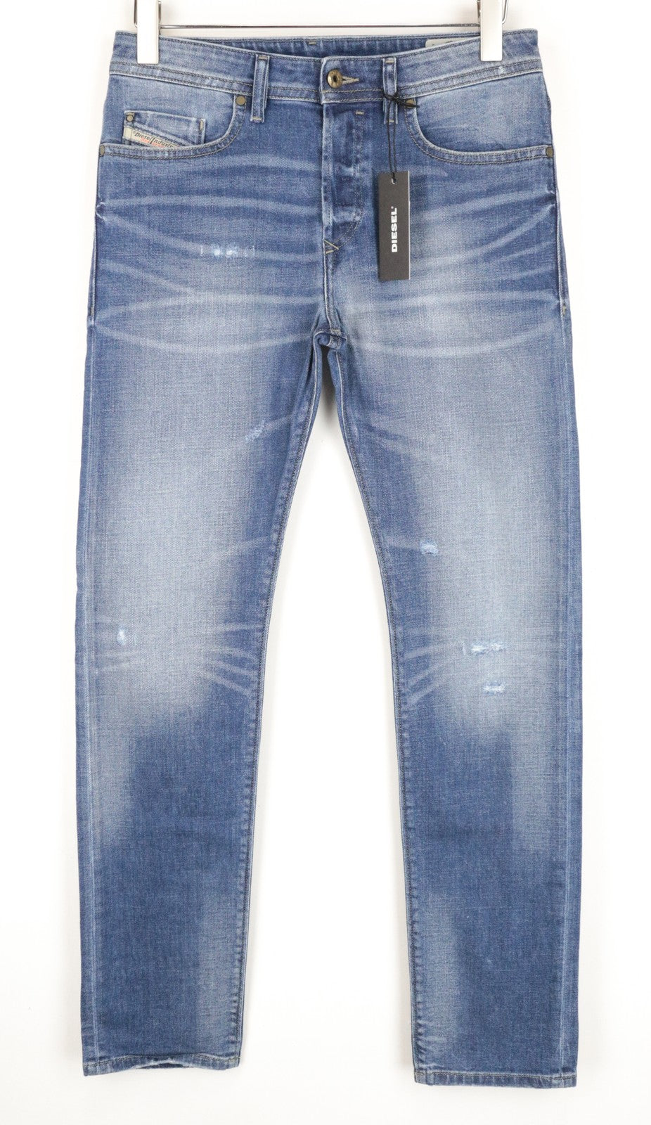 DIESEL Buster R60F8 Men Jeans W28/L32 Blue Slim Tapered Fit Distressed Stretch