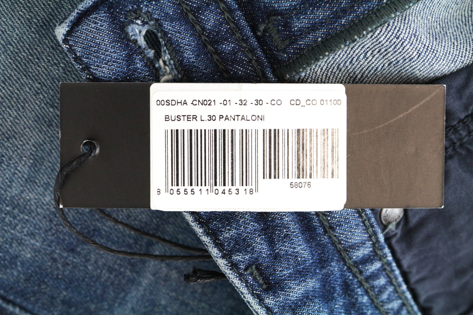 DIESEL Buster CN021 Men Jeans W32/L20 Distressed Slim Tapered Fit Stretch Blue