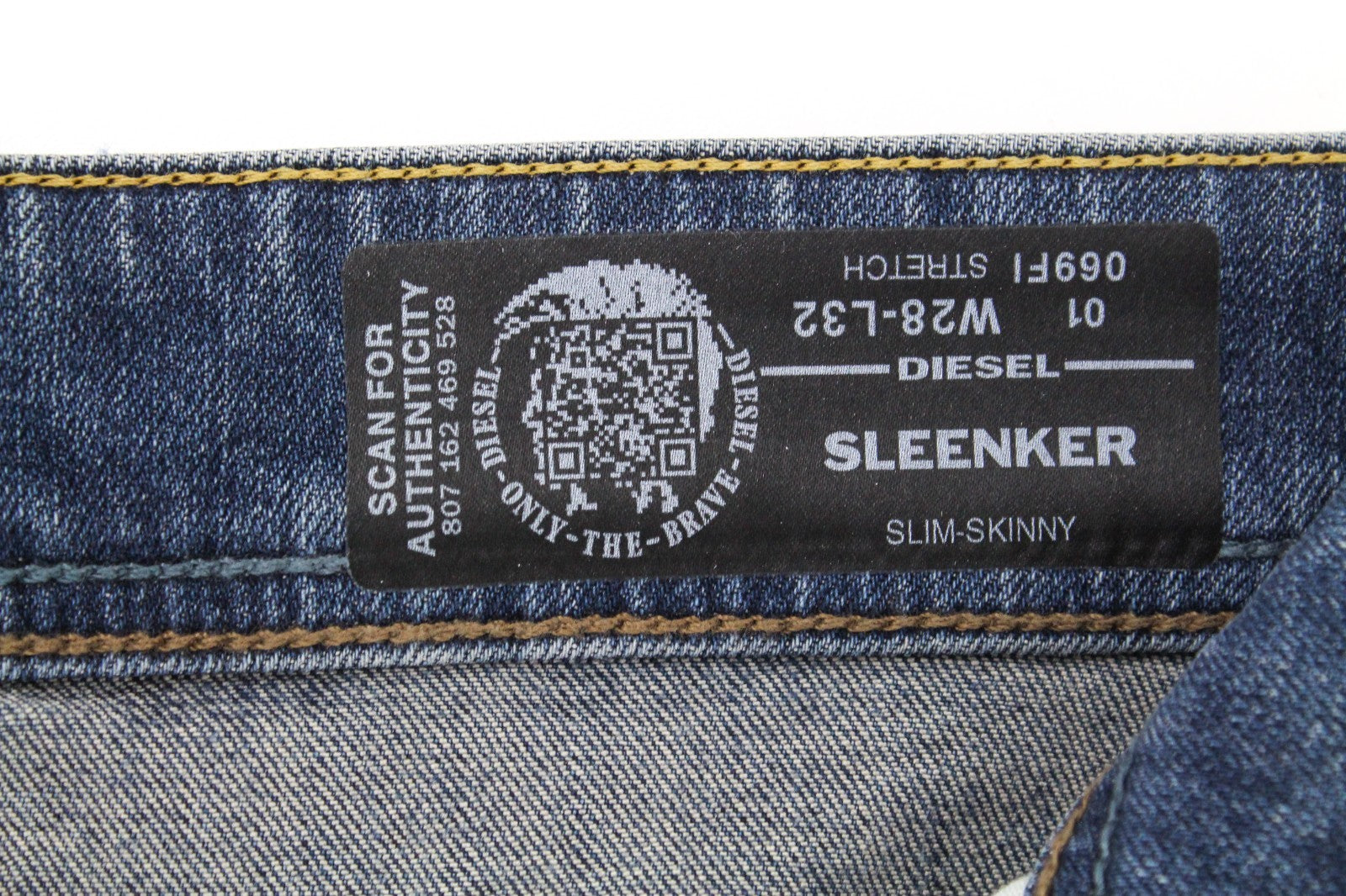 DIESEL Sleenker 069FI Men Jeans W28/L32 Slim Skinny Faded Cotton Stretch Blue