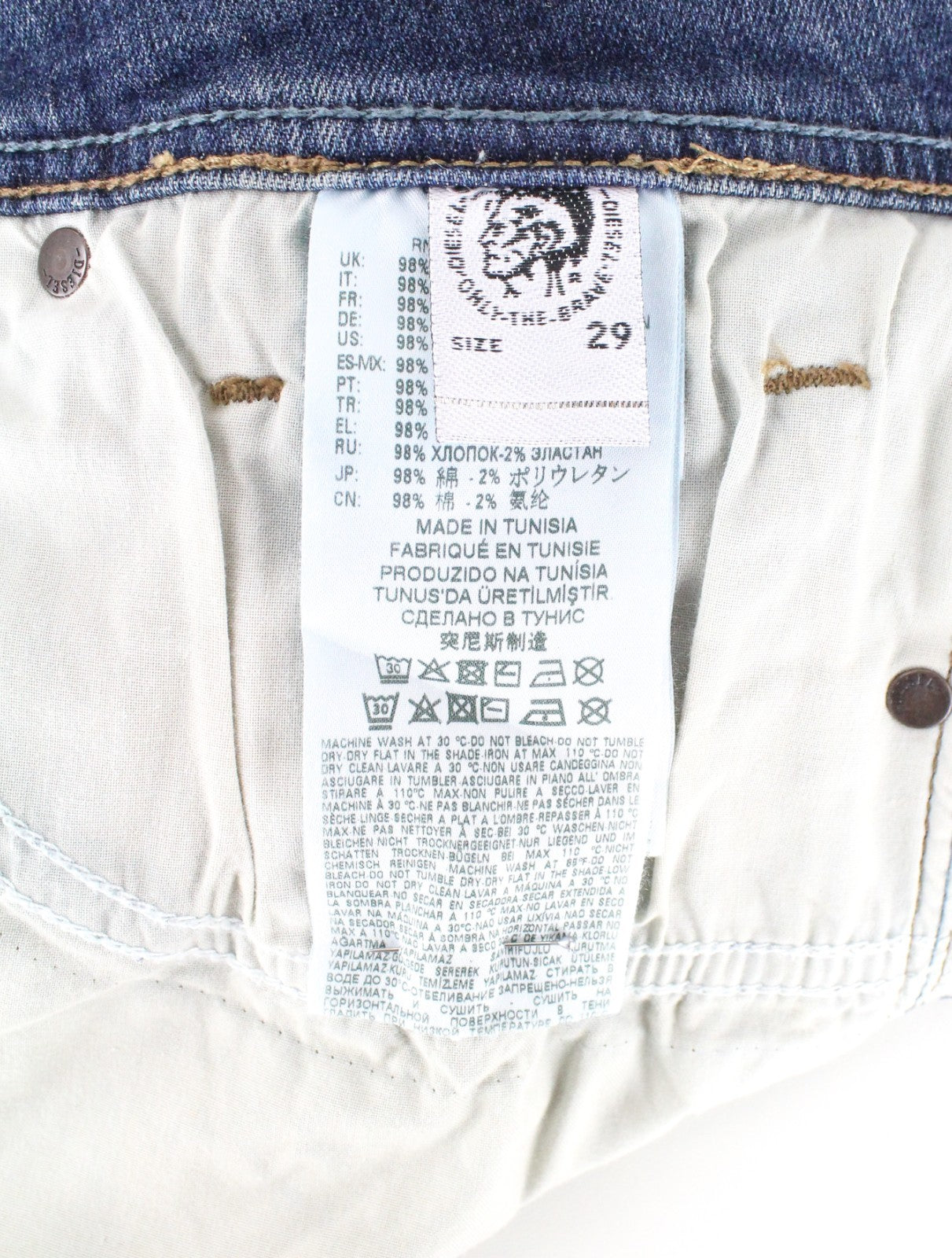DIESEL Sleenker 069FI Men Jeans W29/L32 Slim Skinny Cotton Stretch Blue 5-Pocket