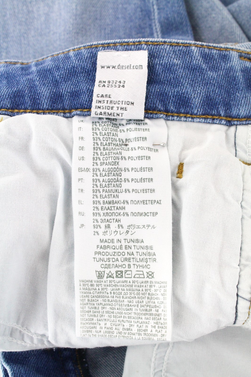 DIESEL D-Bazer 087AQ Men Jeans W28/L32 Tapered Cotton Stretch Light Blue