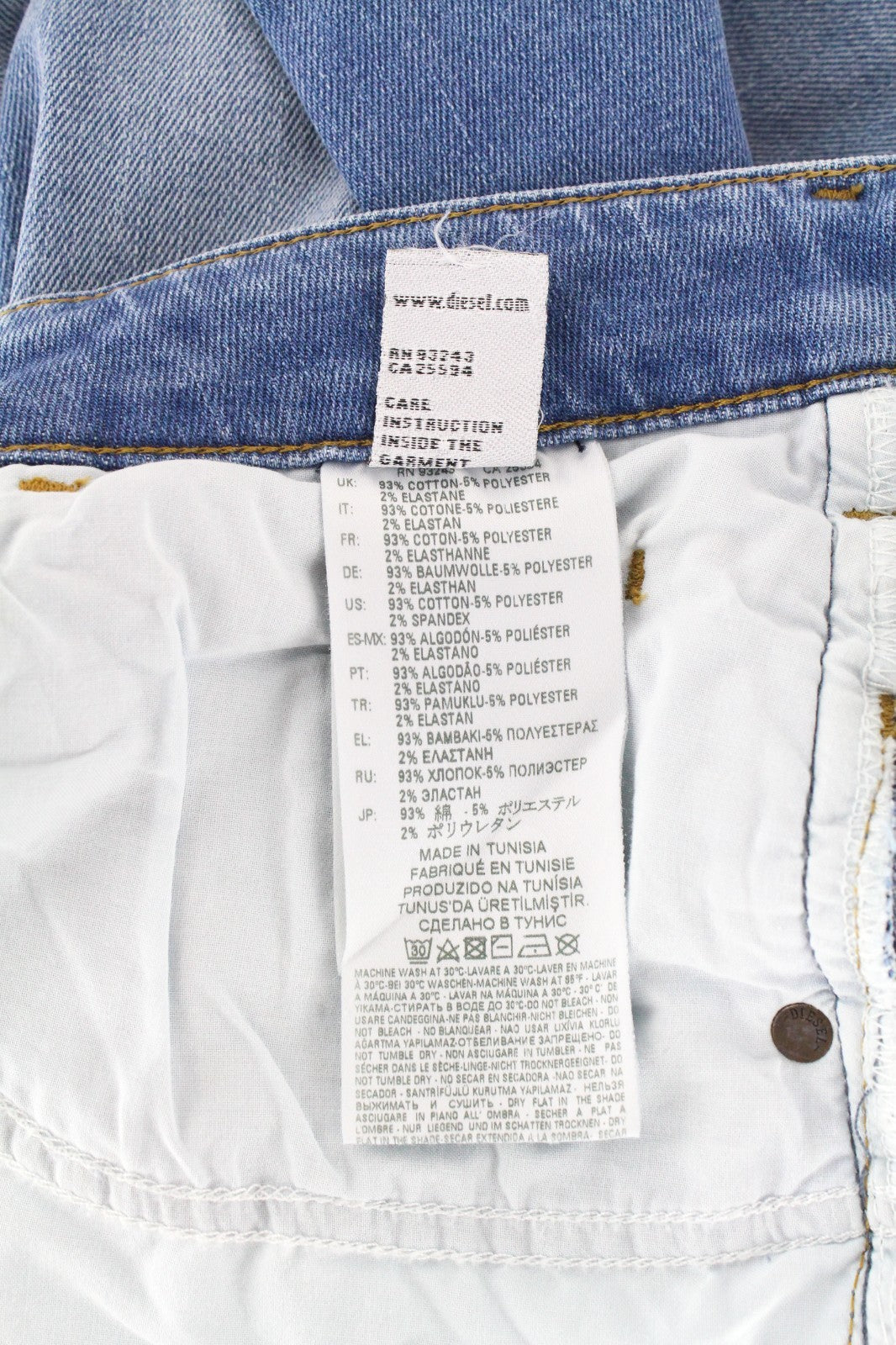 DIESEL D-Bazer 087AQ Men Jeans W29/L32 Taper Fit Cotton Stretch Light Blue