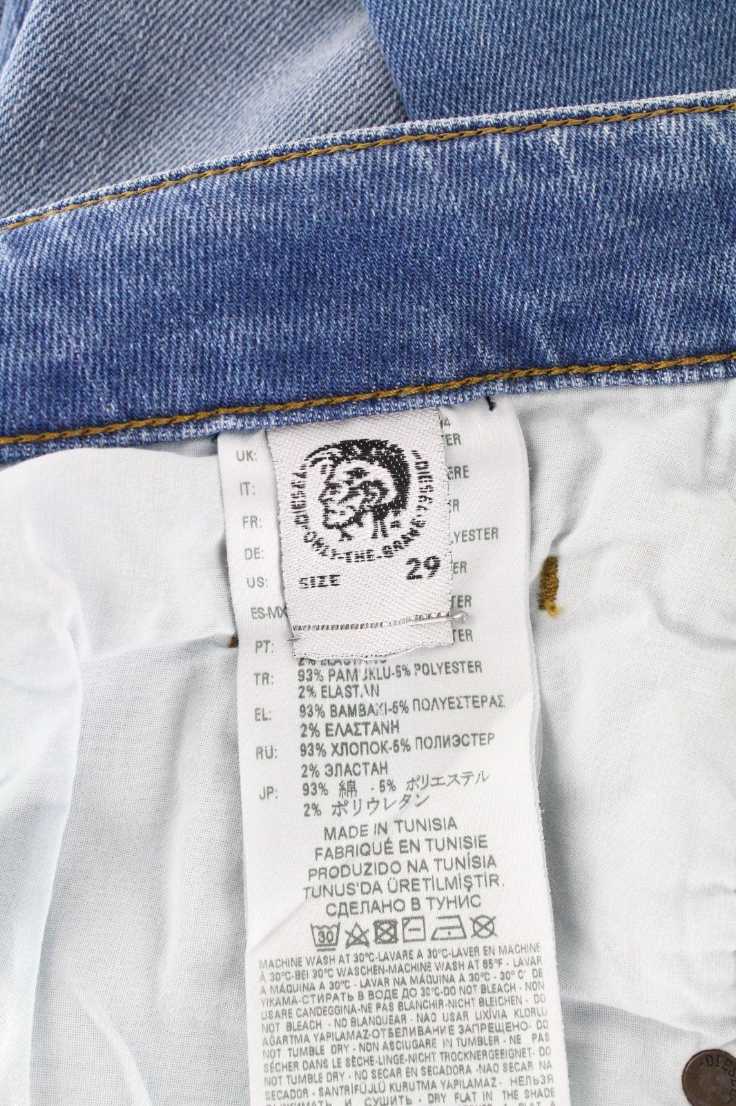 DIESEL D-Bazer 087AQ Men Jeans W29/L32 Tapered Fit Cotton Stretch Washed Blue
