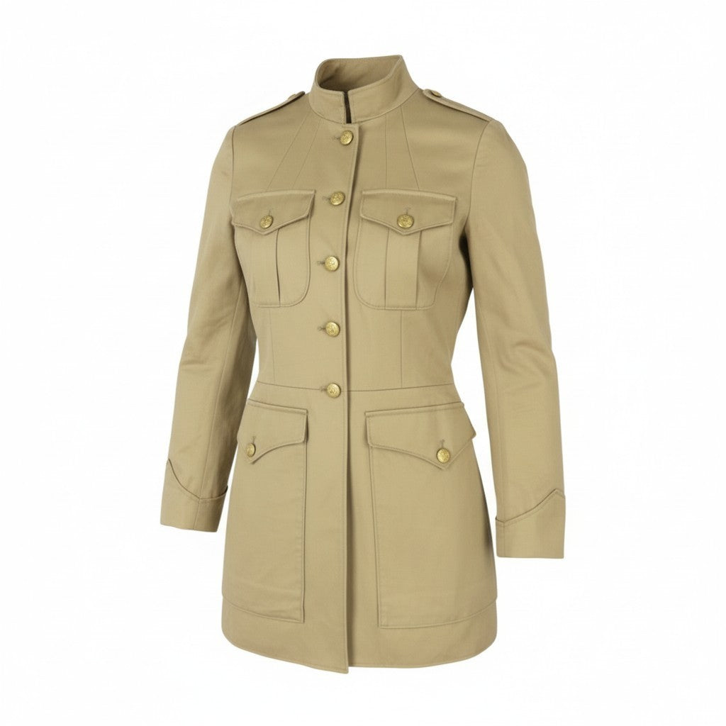 RALPH LAUREN Denim&Supply Women Coat S Vintage Beige Military Patch Pockets