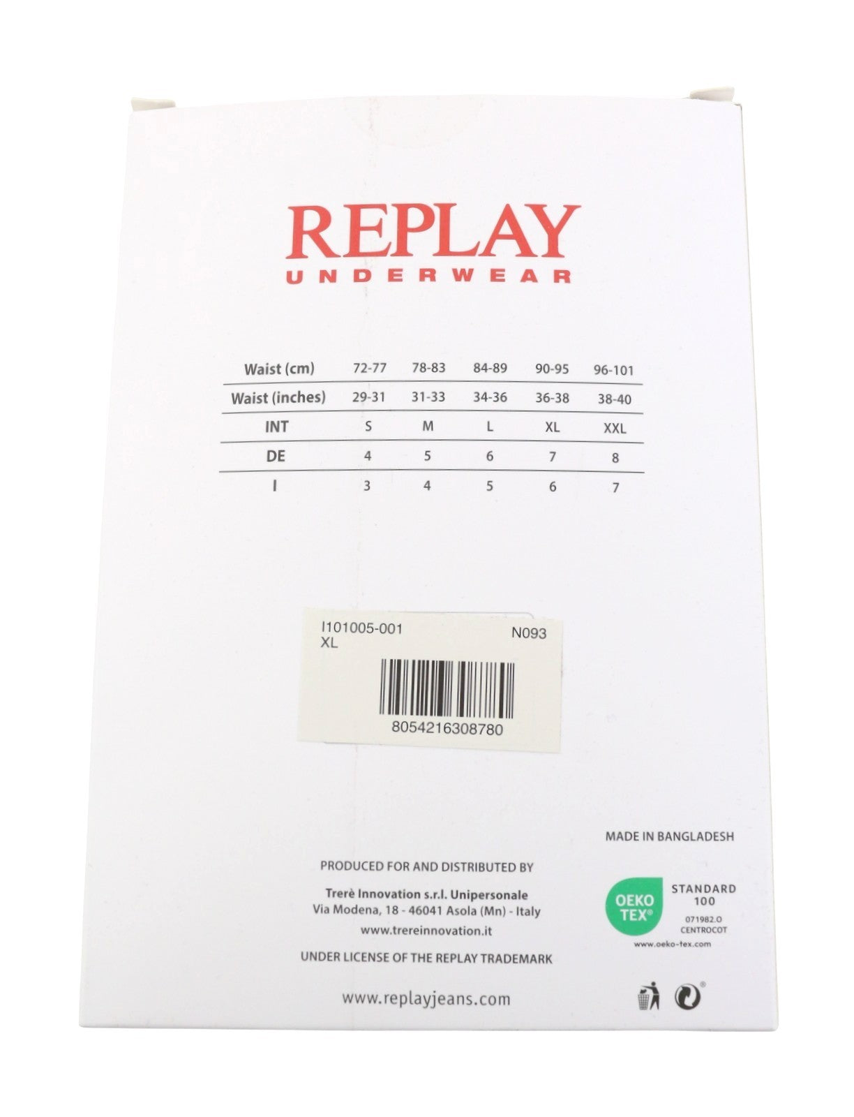REPLAY Men Underwear XL Black Red Logo Stretch Cotton Trunks 2 Pack Set