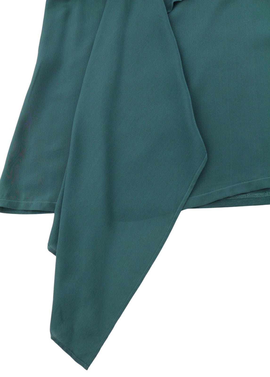 MAX MARA Women T-Shirt S Green Silk Ruffled Front Round Neck Sleeveless