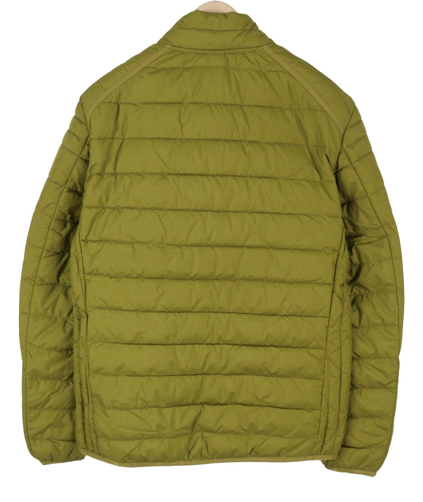 S.OLIVER Men Jacket XL Green High Neck Quilted Padded Full Zip Light