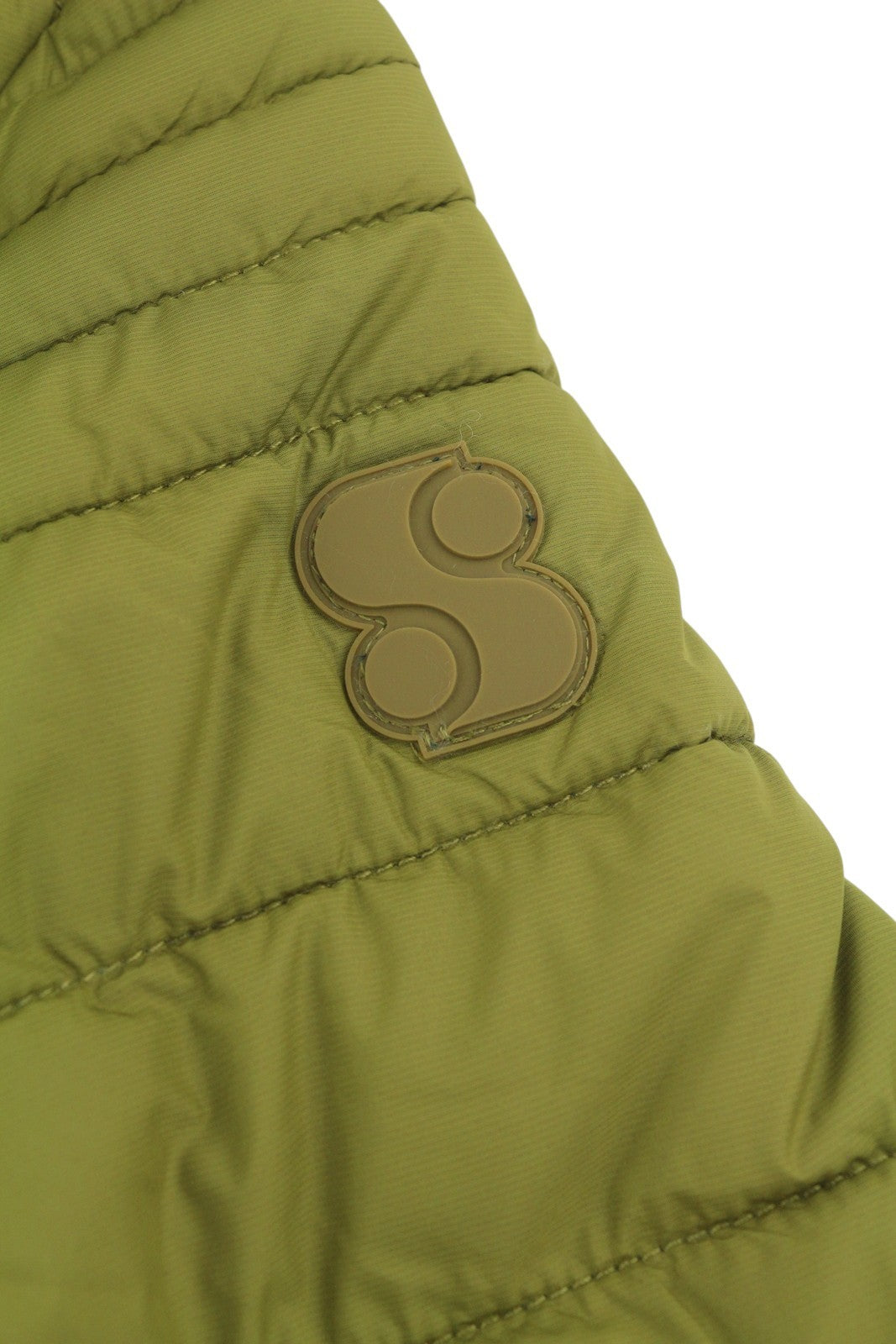 S.OLIVER Men Jacket XL Green High Neck Quilted Padded Full Zip Light